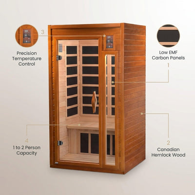 Barcelona 1 to 2 Person Low EMF FAR Infrared Home Sauna