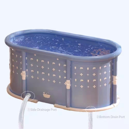Portable Foldable Bath Tub for Adults No Installation Needed Large Separate Hot SPA Soaking Ice Bathtub Gray