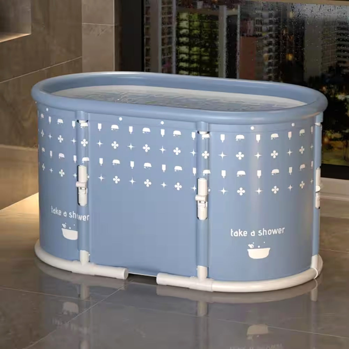 Portable Foldable Bath Tub for Adults No Installation Needed Large Separate Hot SPA Soaking Ice Bathtub Gray